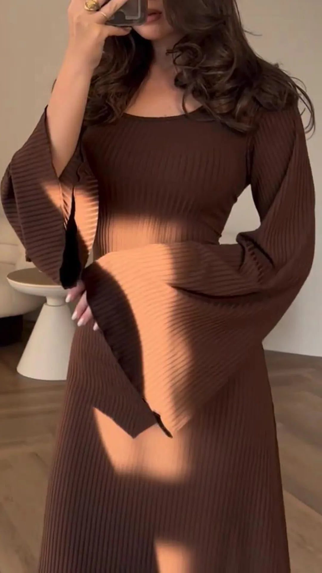 Belted Maxi Autumn Wedding Guest Dress for Women