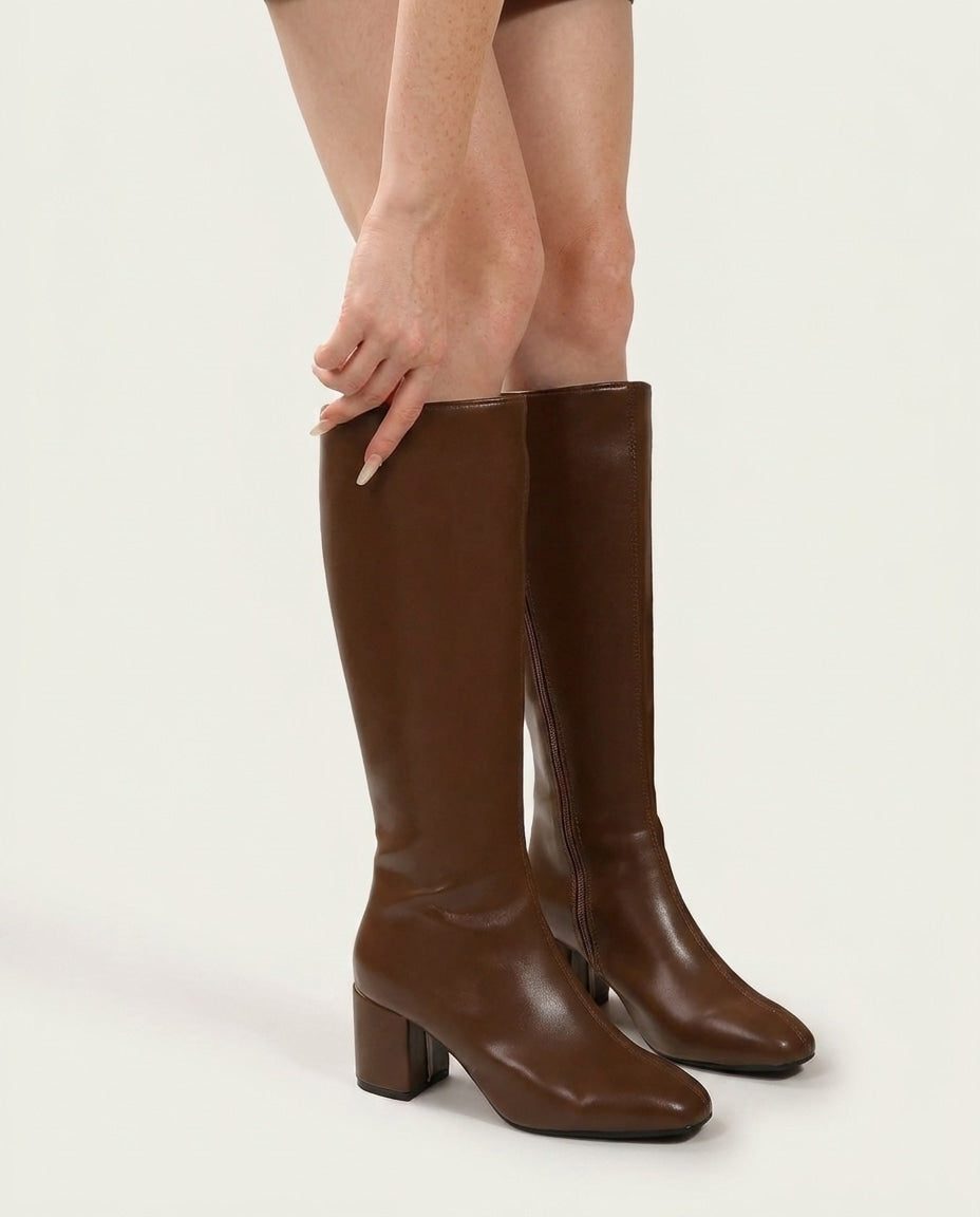 Block Heel Knee High Boots for Women - View 9