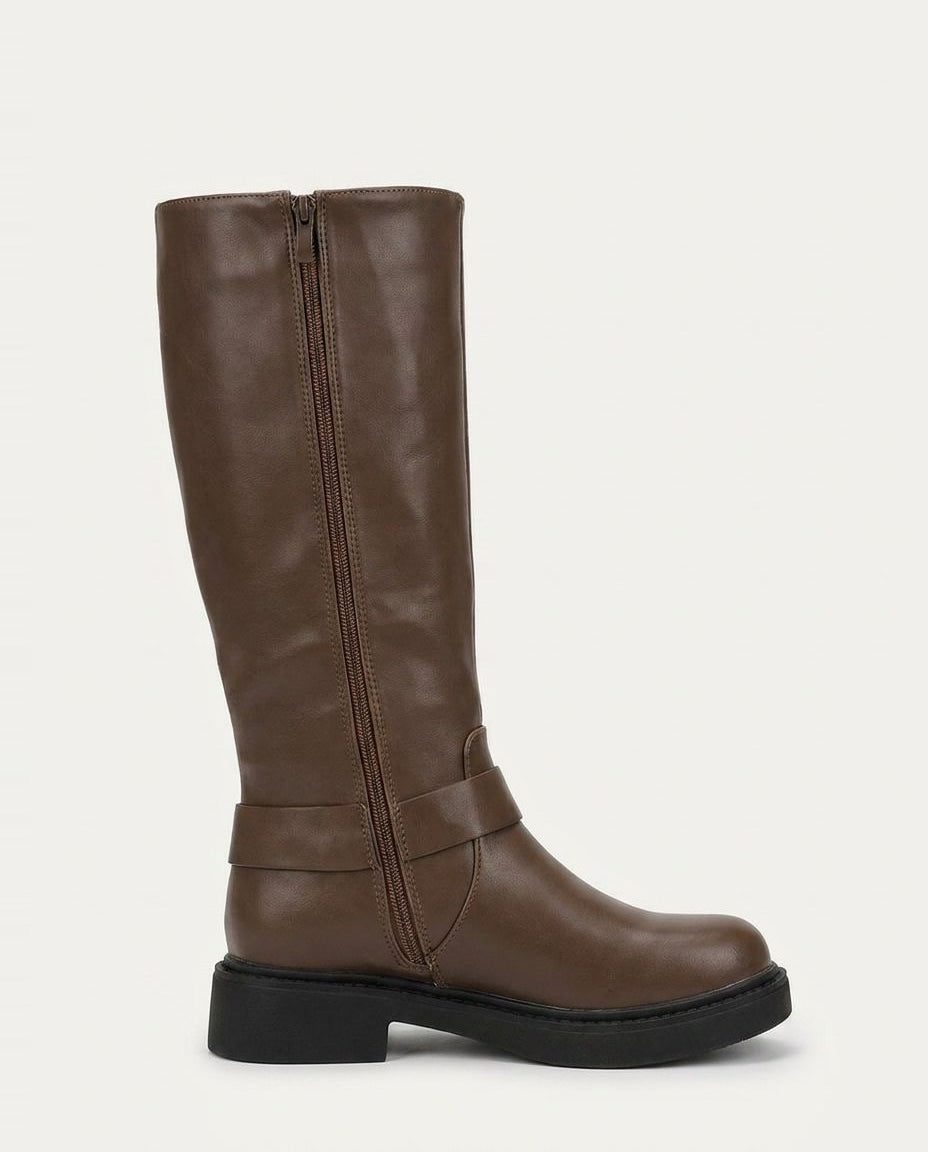 Buckle Harness Knee High Block Heel Boots for Women - View 10