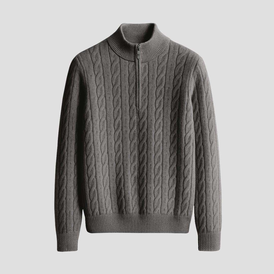 Cable Knit Half Zip Jumper for Men - View 2