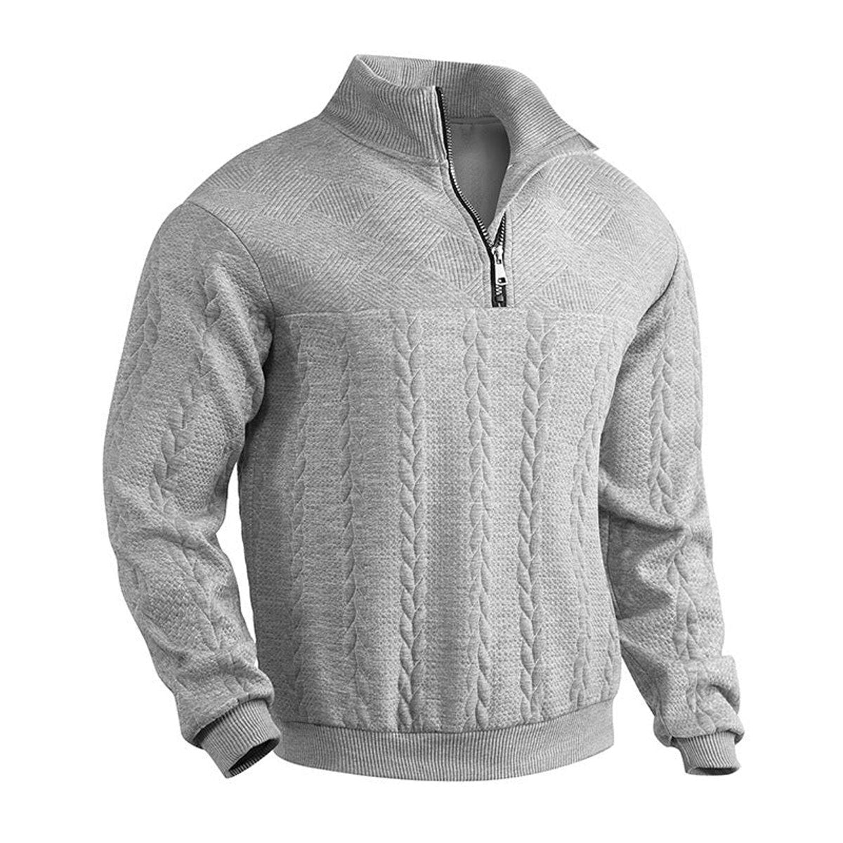 Cable Knit Quarter-Zip Jumper for Men