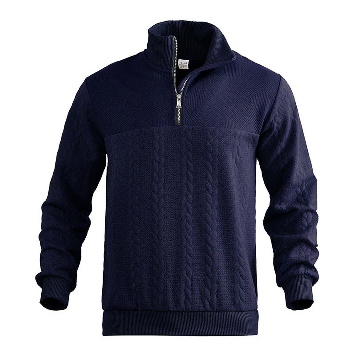 Cable Knit Quarter-Zip Jumper for Men - View 7