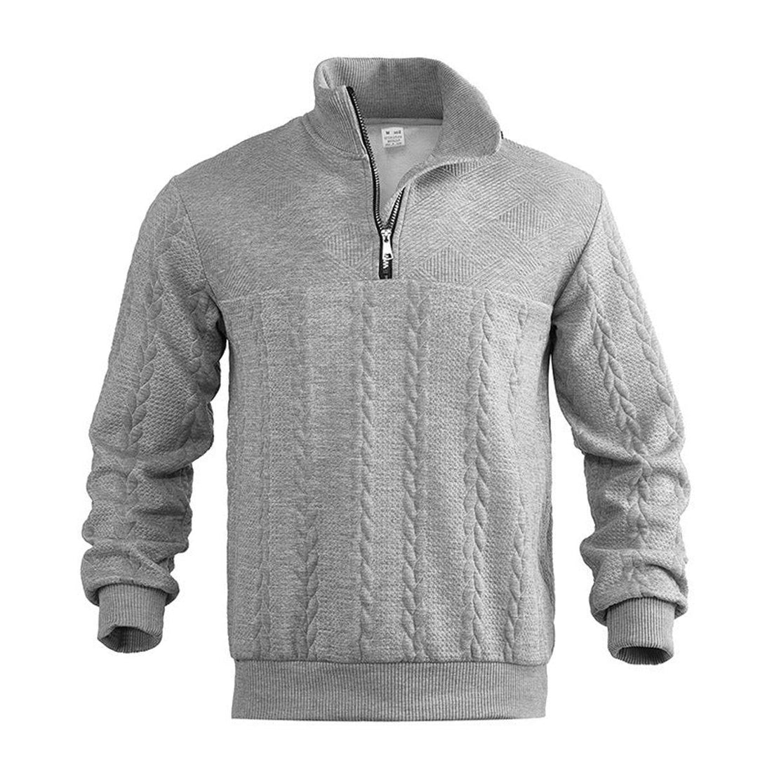 Cable Knit Quarter-Zip Jumper for Men