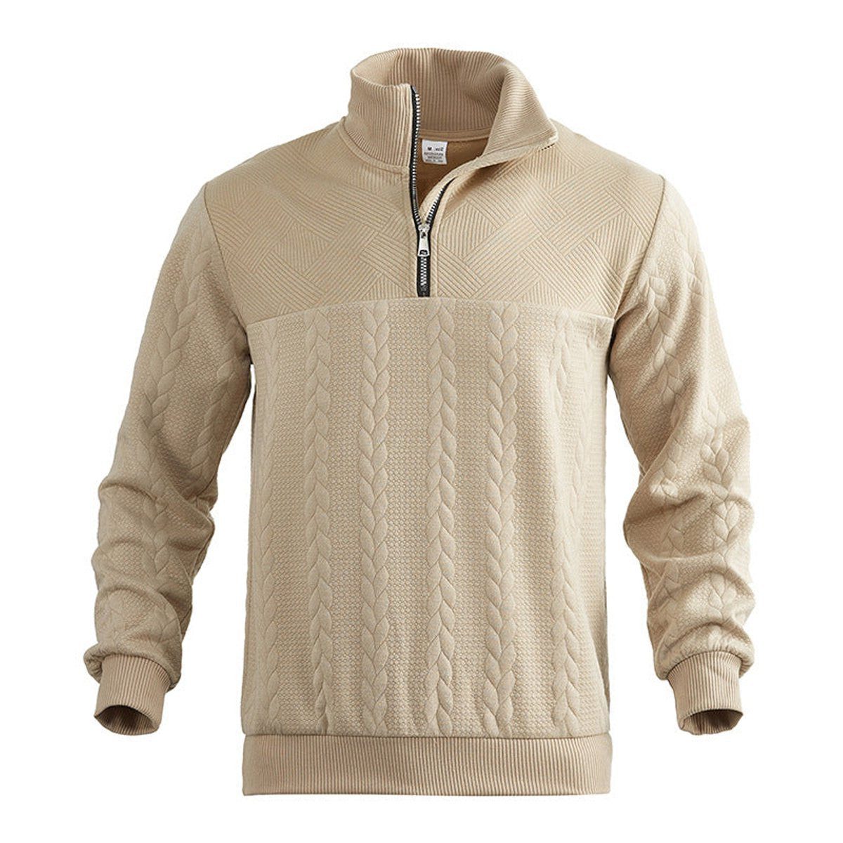 Cable Knit Quarter-Zip Jumper for Men - View 4