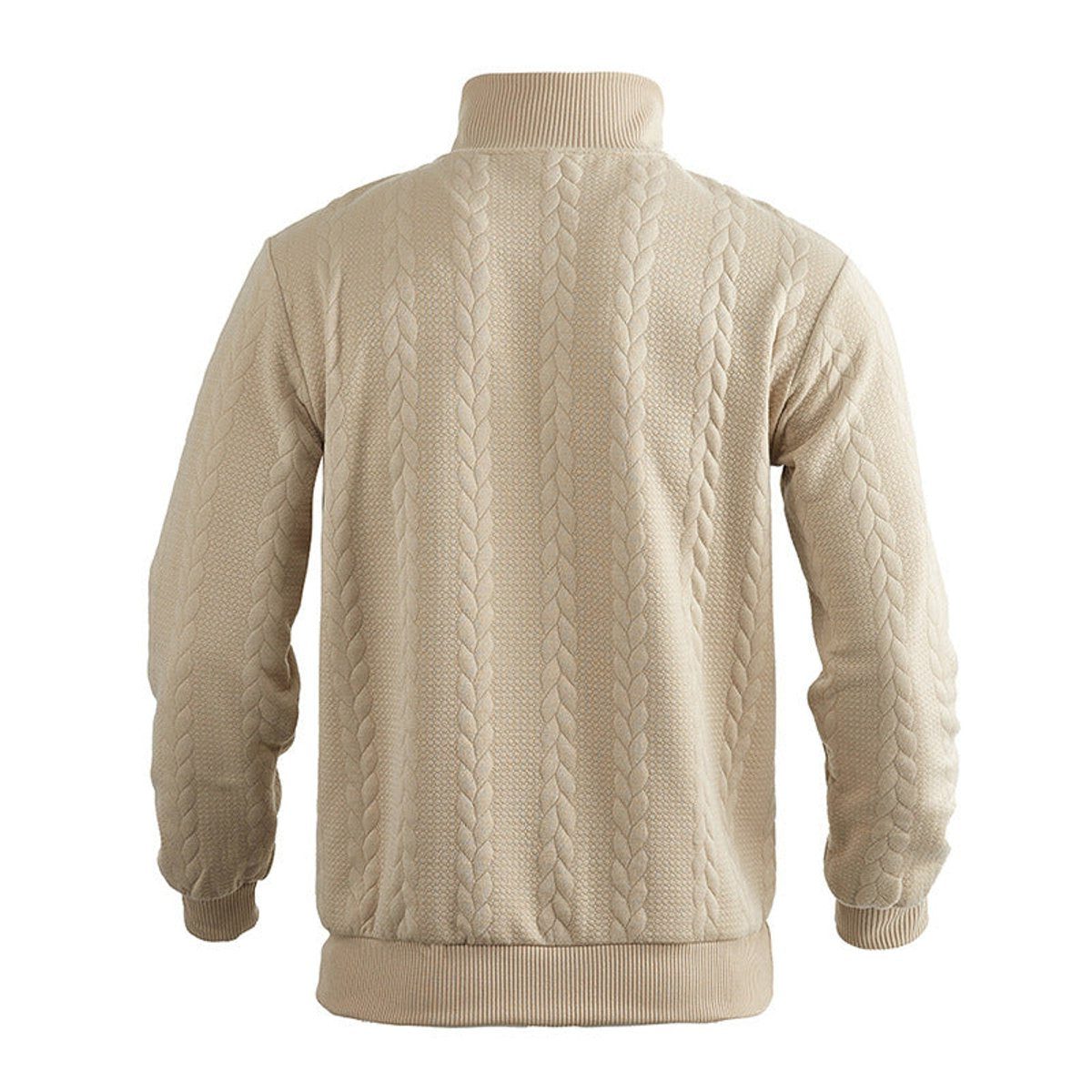 Cable Knit Quarter-Zip Jumper for Men - View 6