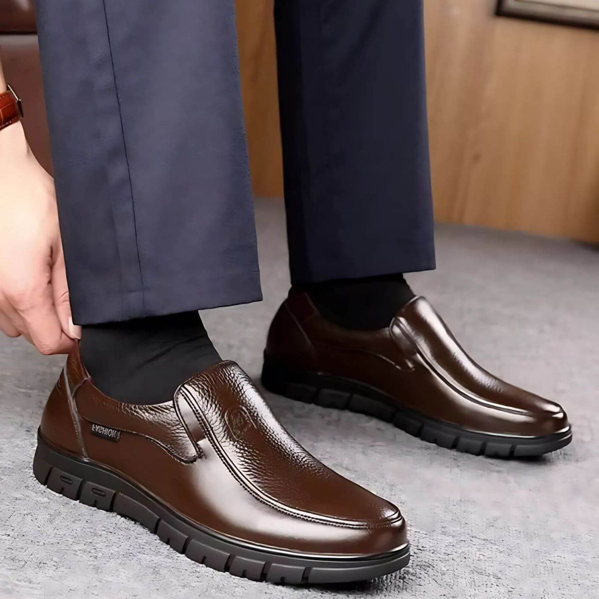 Chunky Sole Slip-On Loafers for Men - View 5