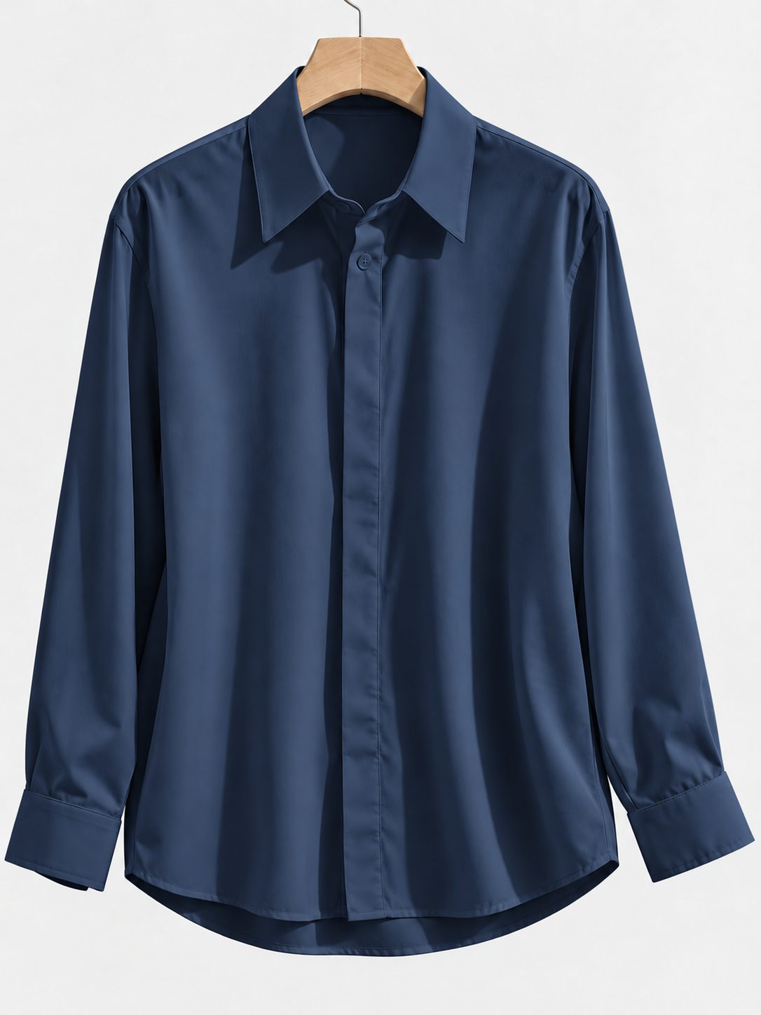 Collared Button-Down Blouse with Long Sleeves for Women - View 7