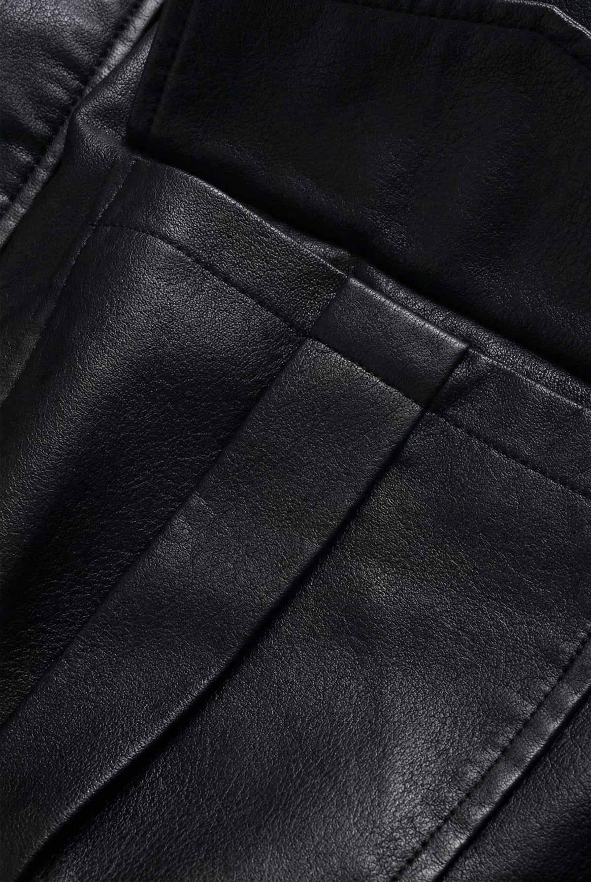 Collared Faux Leather Jacket for Women - View 6