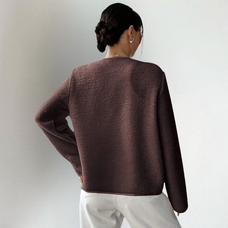Collarless Button Cardigan for Women - View 2