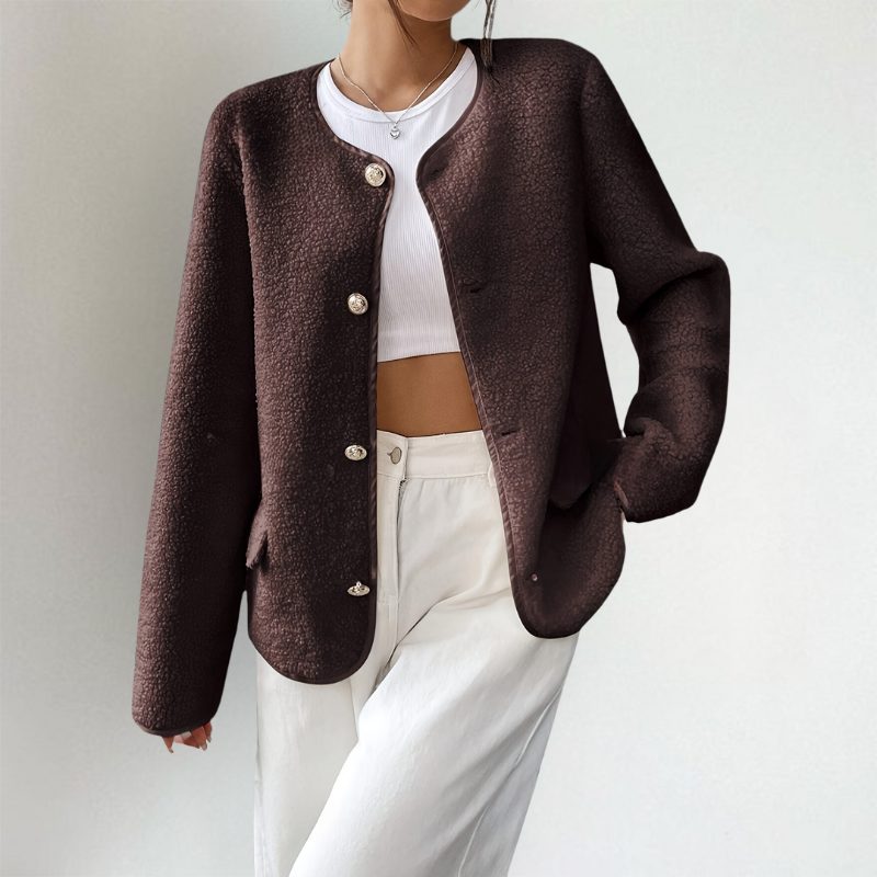 Collarless Button Cardigan for Women - View 5