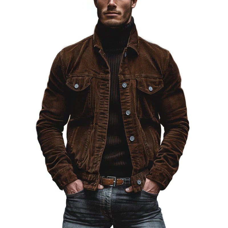 Corduroy Button-Down Jacket for Men - View 7