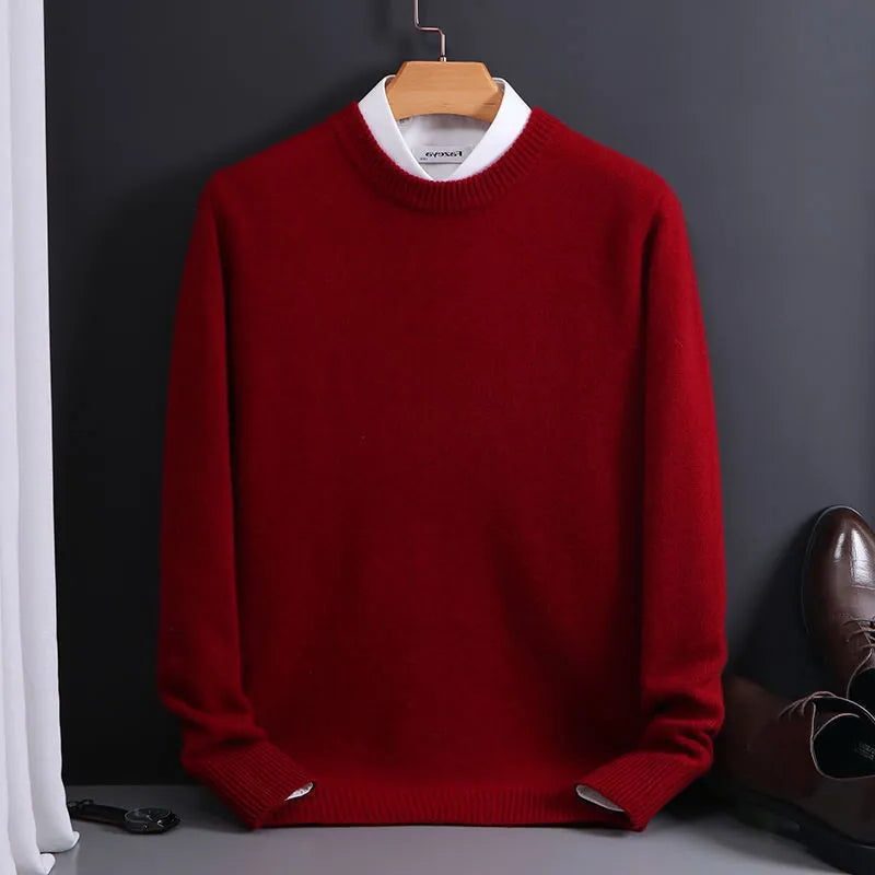Crew Neck Cashmere Jumper for Women - Red