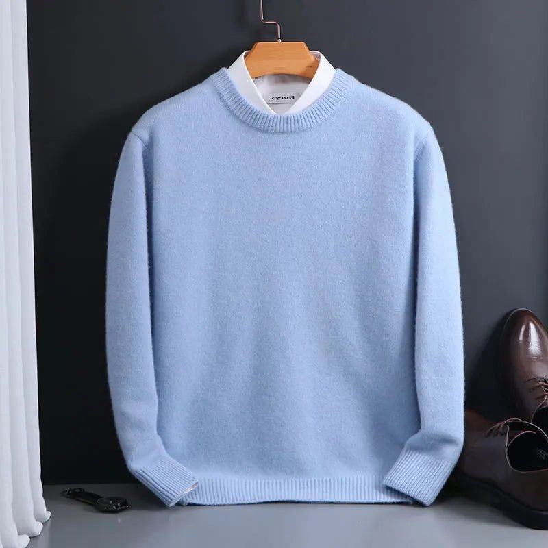 Crew Neck Cashmere Jumper for Women - Blue