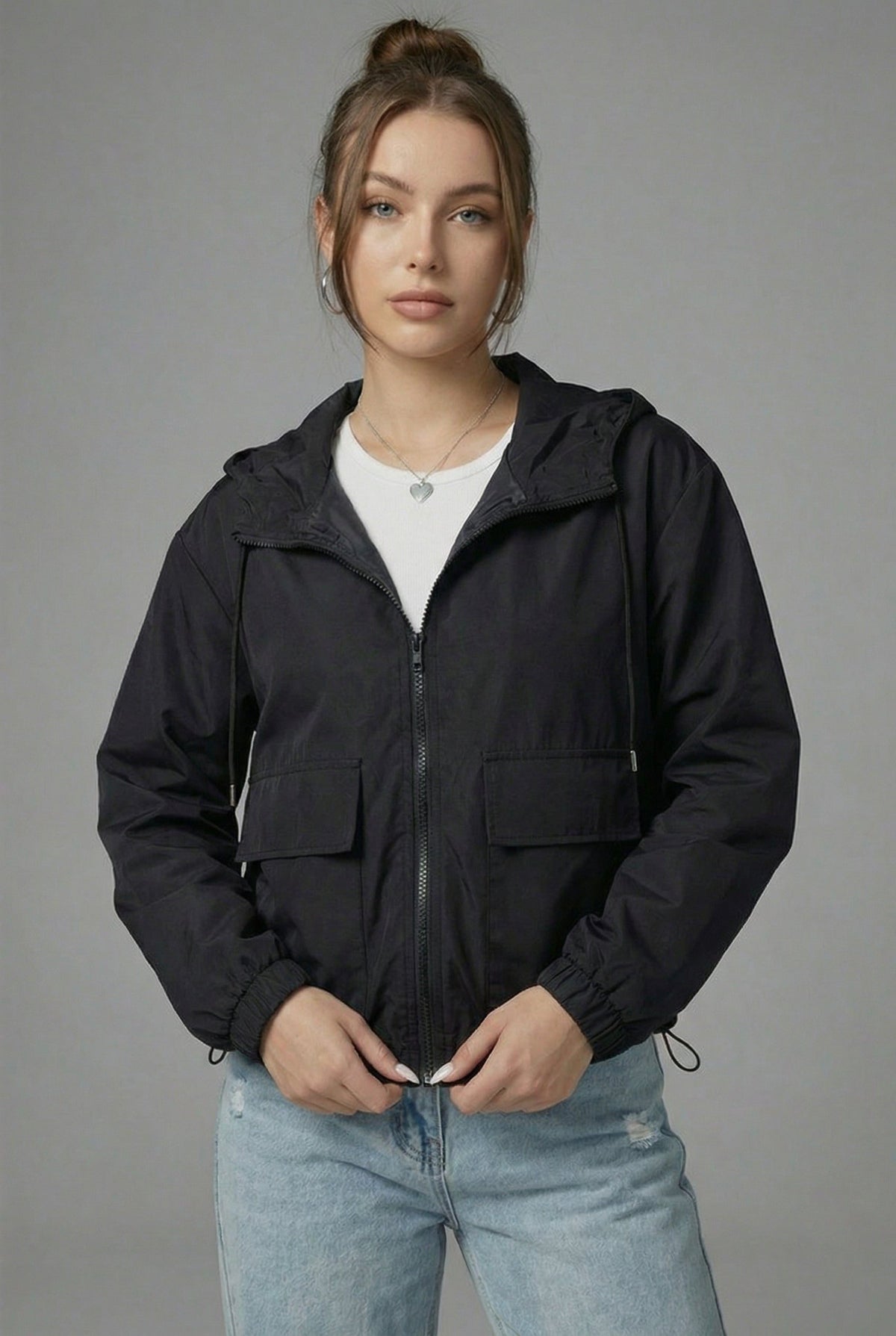Cropped Hooded Jacket for Women