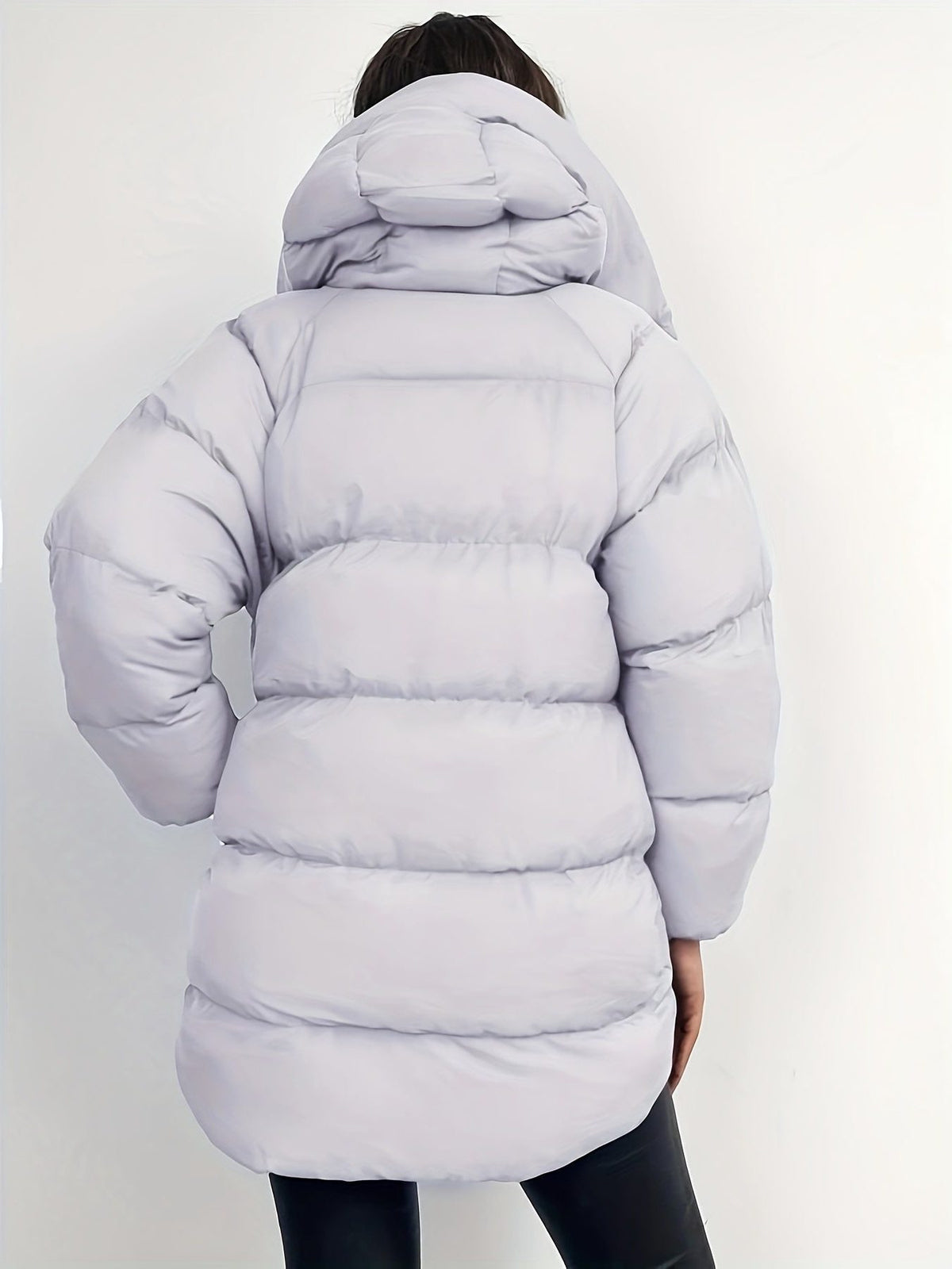 Cropped Hooded Puffer Jacket for Women - View 3