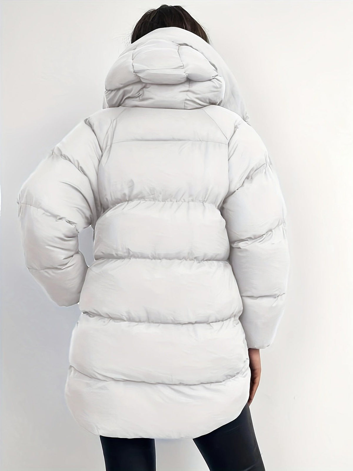 Cropped Hooded Puffer Jacket for Women - View 4