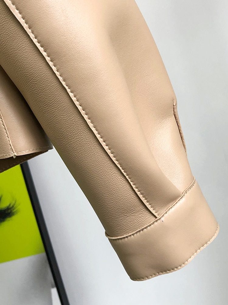Cropped Leather Trench Coat for Women - View 2