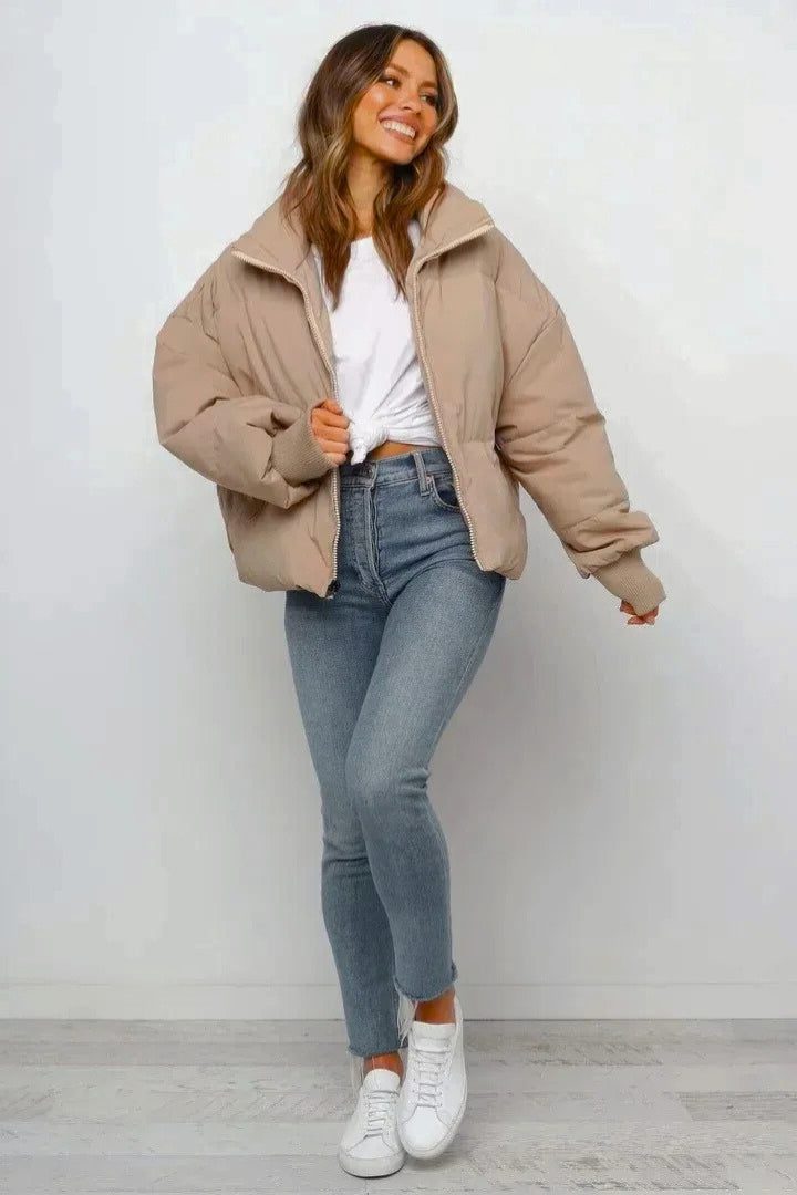 Cropped Quilted Puffer Jacket for Women - View 4