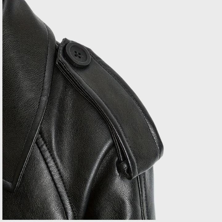 Cropped Wide Collar Biker Jacket for Women - View 3
