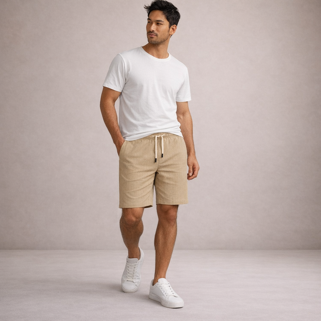 Linen Relaxed Fit Shorts for Men