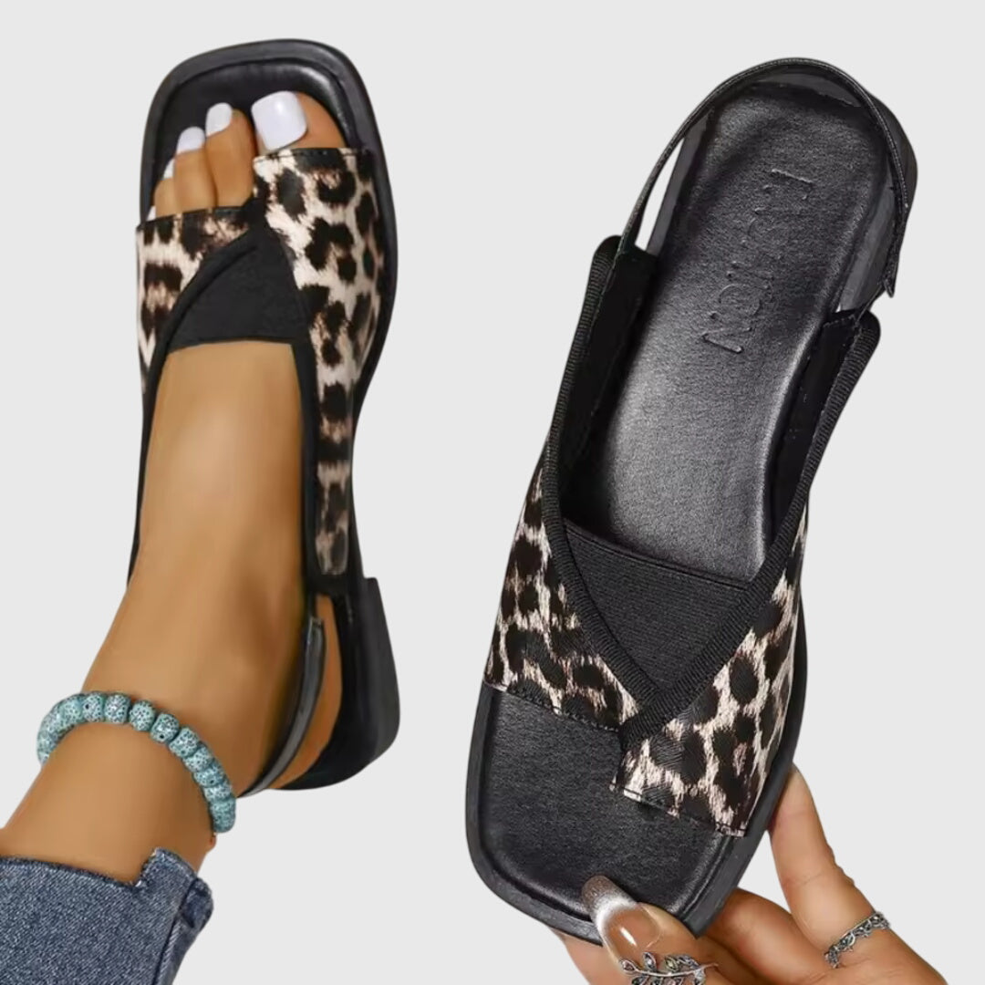 Slingback Flat Sandals with Contrast Trim for Women