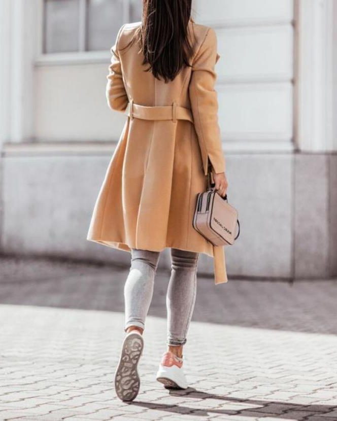 Double-Breasted Longline Coat for Women