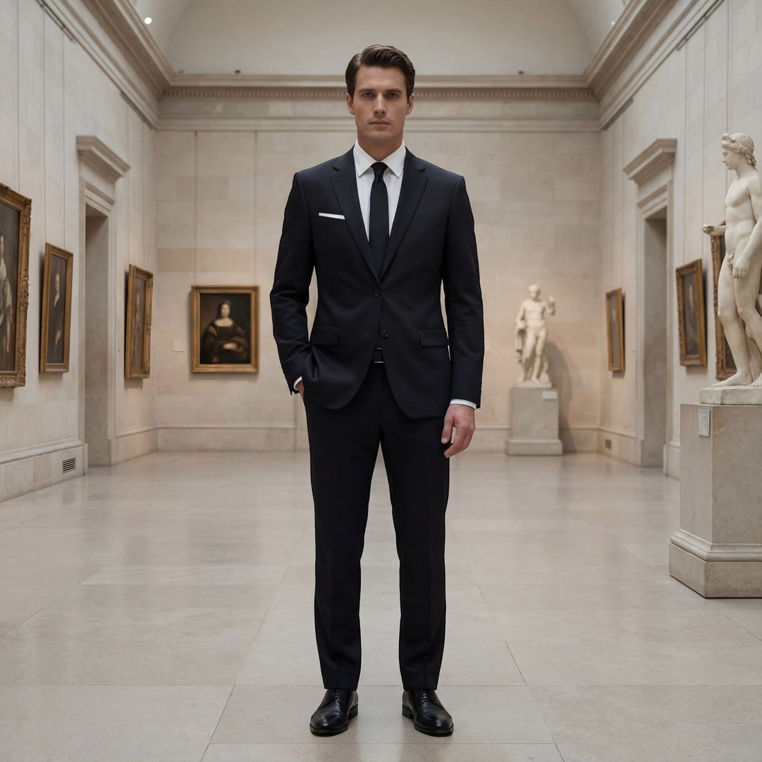 Double-Breasted Tailored Suit Set for Men