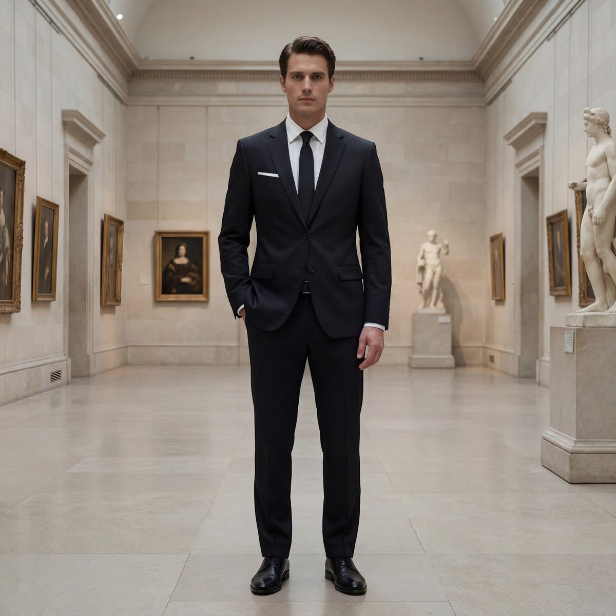 Double-Breasted Tailored Suit Set for Men