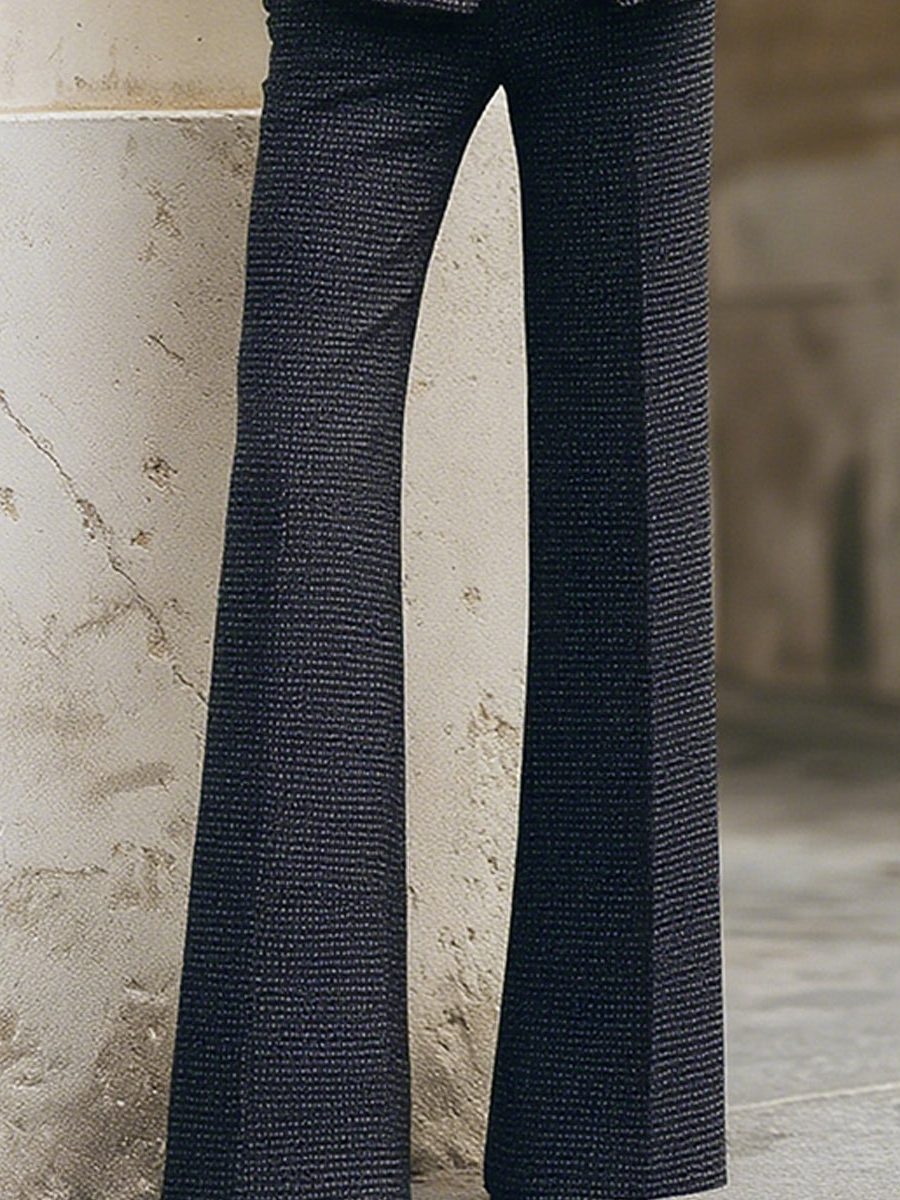 Double-Breasted Textured Suit Set for Women - View 4