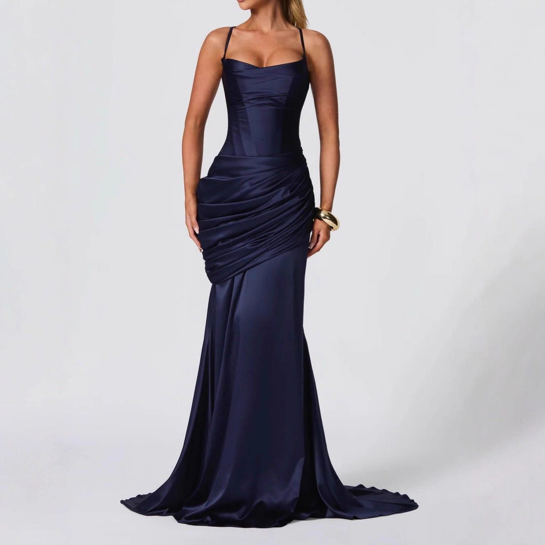 Draped Maxi Wedding Guest Dress for Women