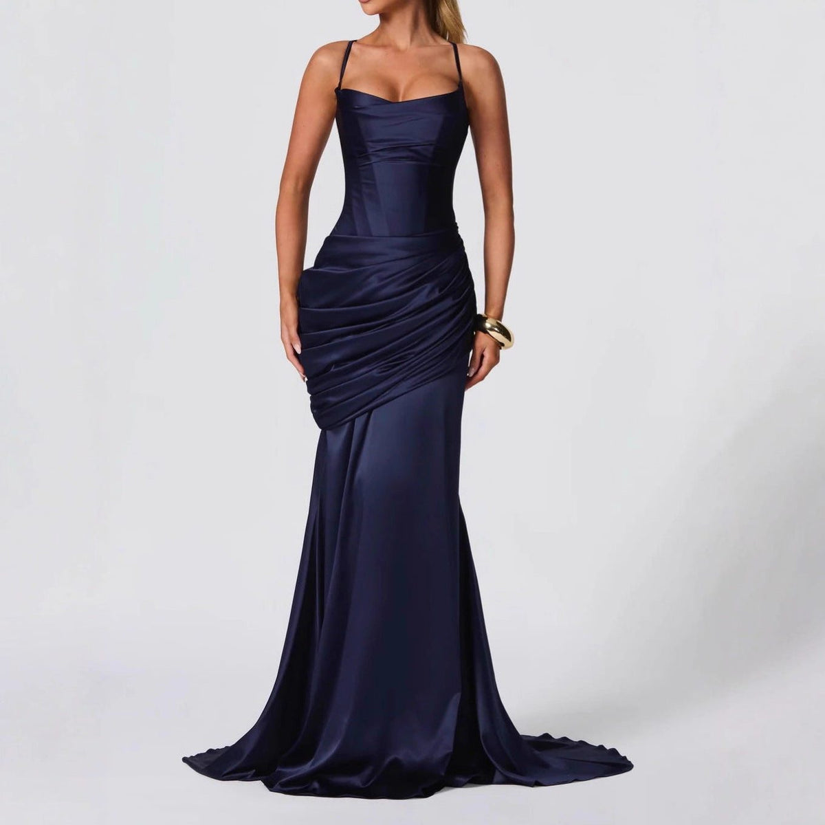 Draped Maxi Wedding Guest Dress for Women