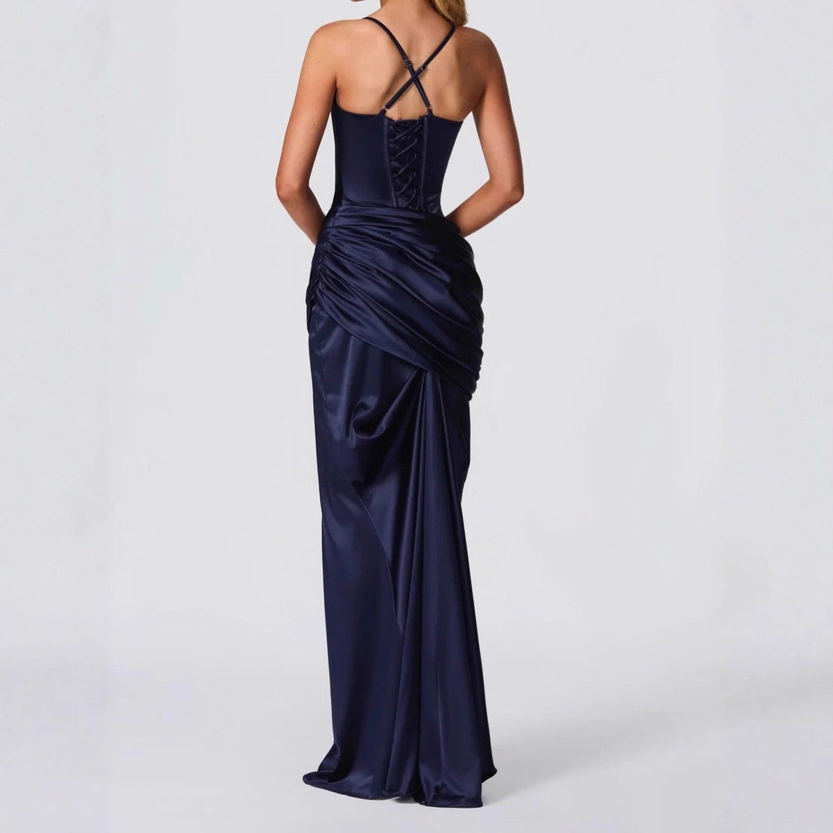 Draped Maxi Wedding Guest Dress for Women - View 2