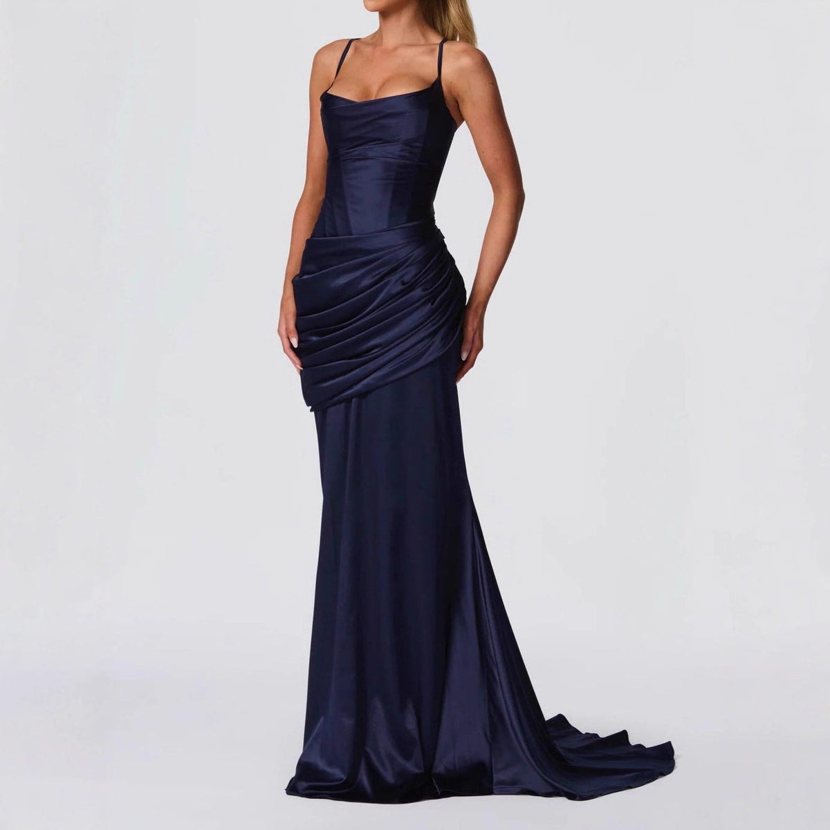 Draped Maxi Wedding Guest Dress for Women - View 3