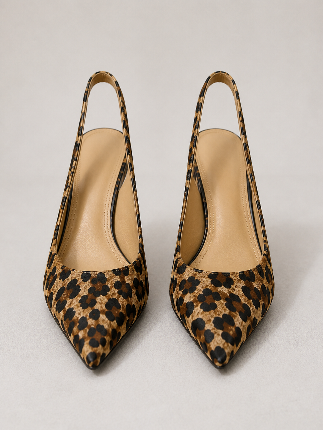 Leopard Print Heels with Pointed Toe for Women