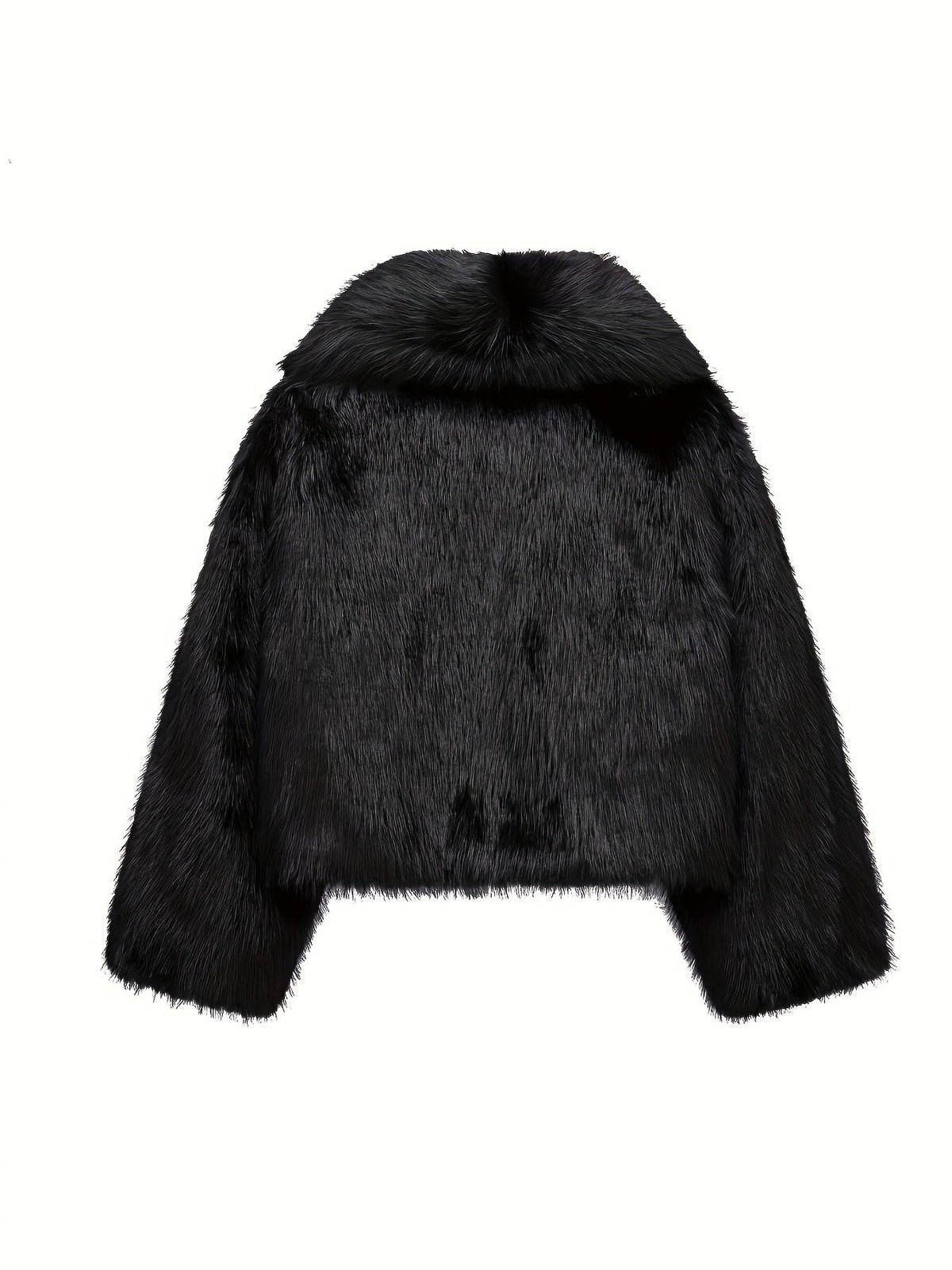 Faux Fur Cropped Jacket with Oversized Sleeves for Women - View 11