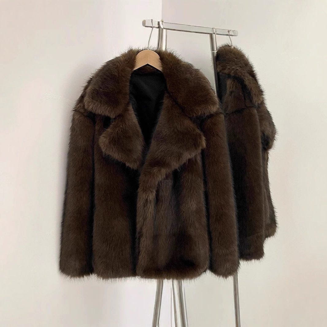 Faux Fur Longline Coat for Women