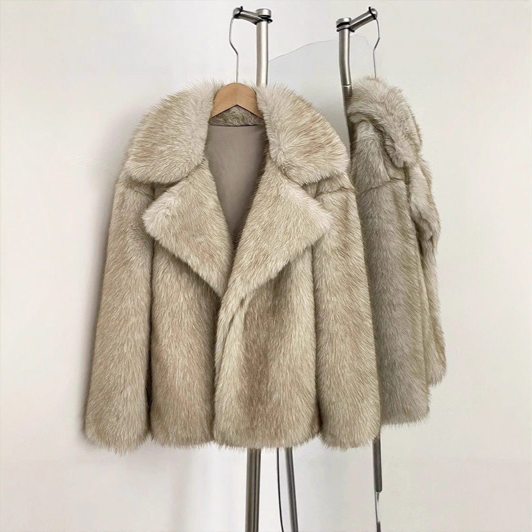 Faux Fur Longline Coat for Women - View 3
