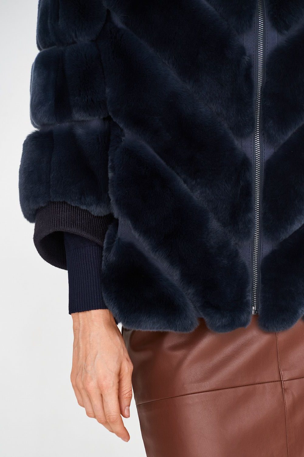 Faux Fur Quilted Puffer Jacket for Women - View 7