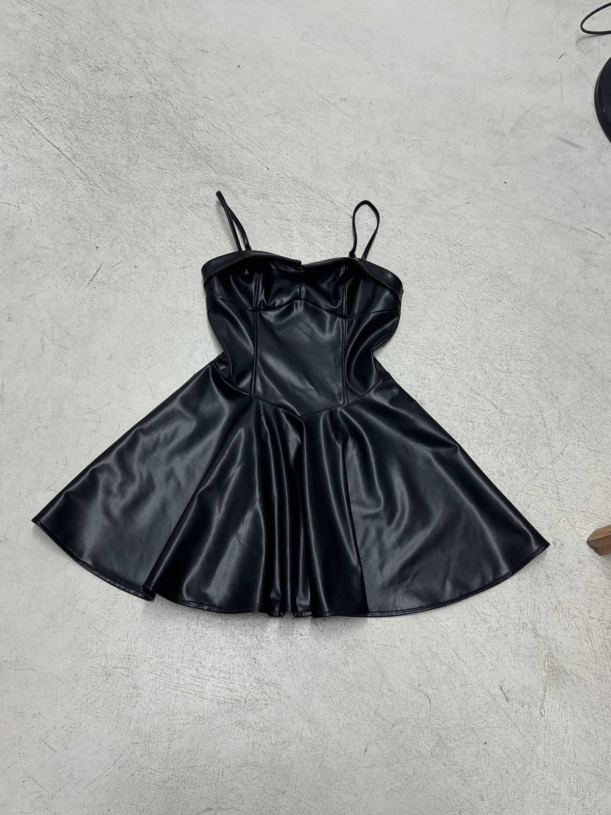 Faux Leather A-Line Mini Dress for Women - Colour Pattern