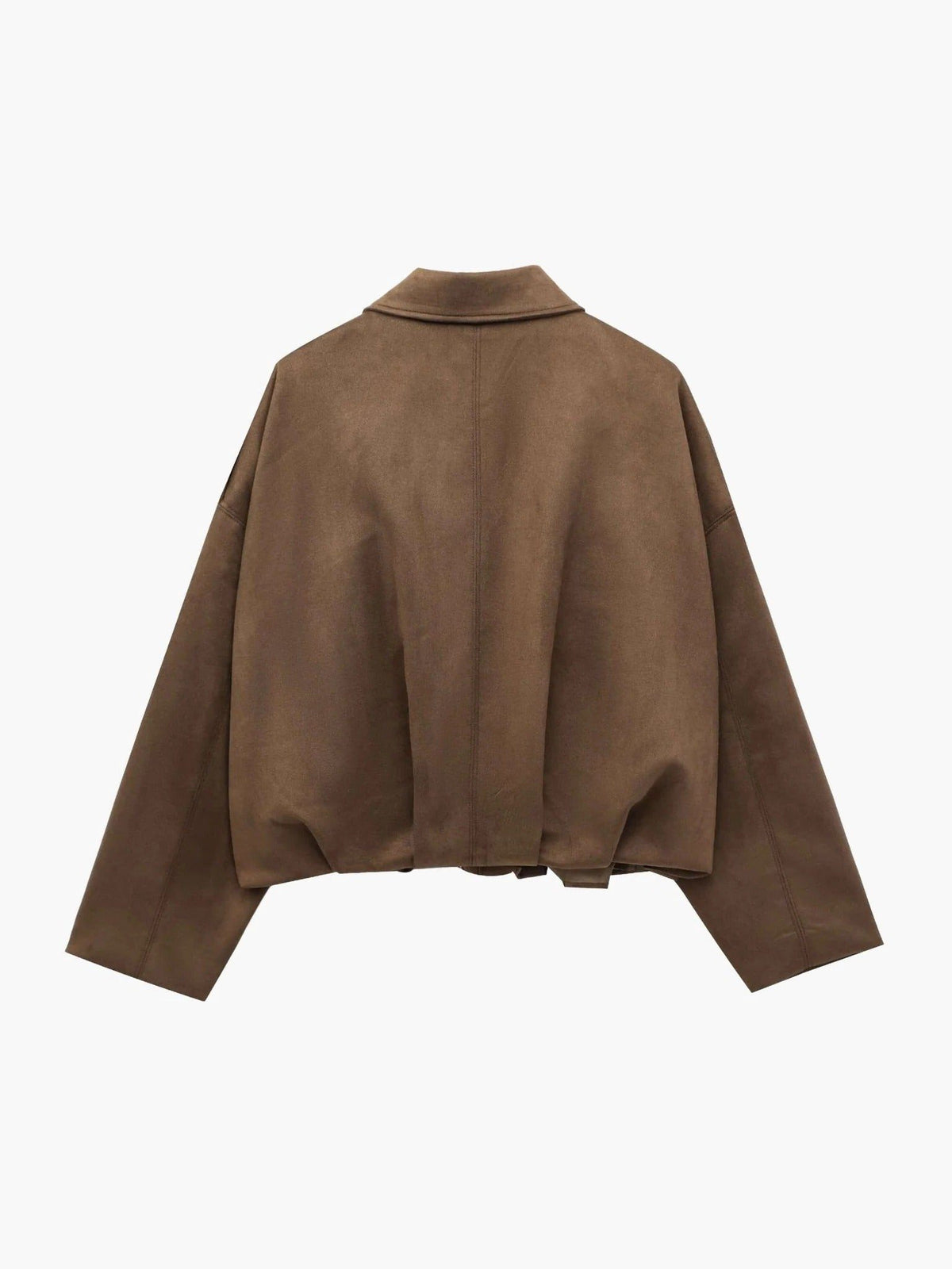 Faux Suede Cropped Bomber Jacket for Women - View 6