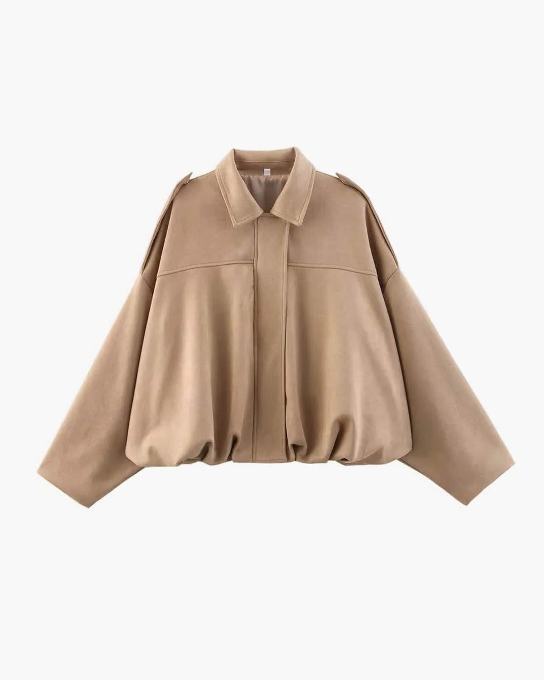 Faux Suede Cropped Bomber Jacket for Women - View 8