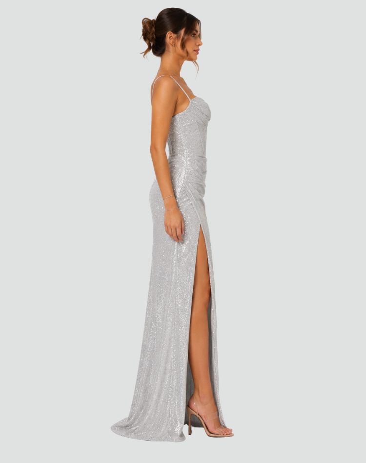 Glitter Maxi Dress with Side Split for Women - View 11