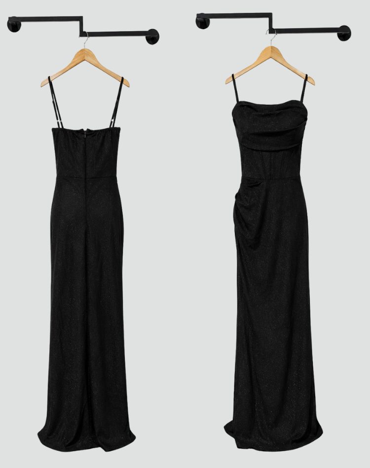 Glitter Maxi Dress with Side Split for Women - View 12