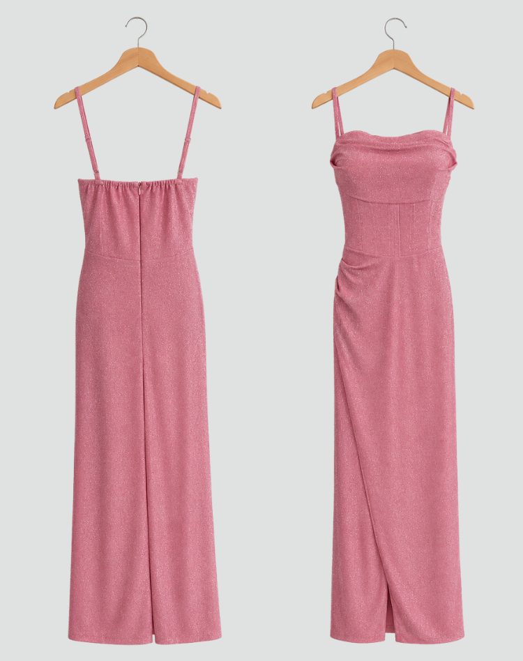 Glitter Maxi Dress with Side Split for Women - View 13