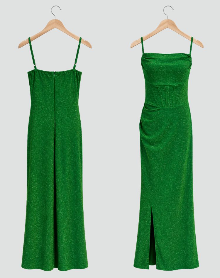 Glitter Maxi Dress with Side Split for Women - View 14