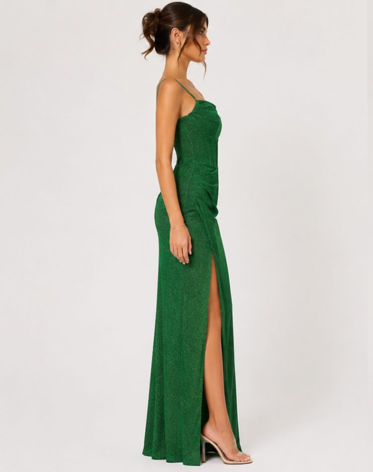 Glitter Maxi Dress with Side Split for Women - View 7