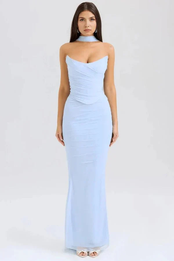 Strapless Wedding Guest Maxi Dress for Women
