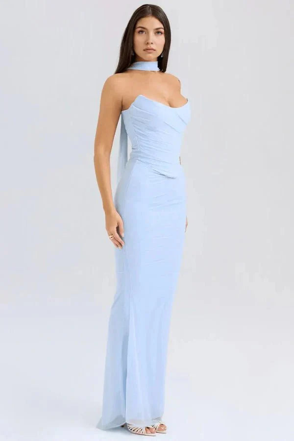 Strapless Wedding Guest Maxi Dress for Women