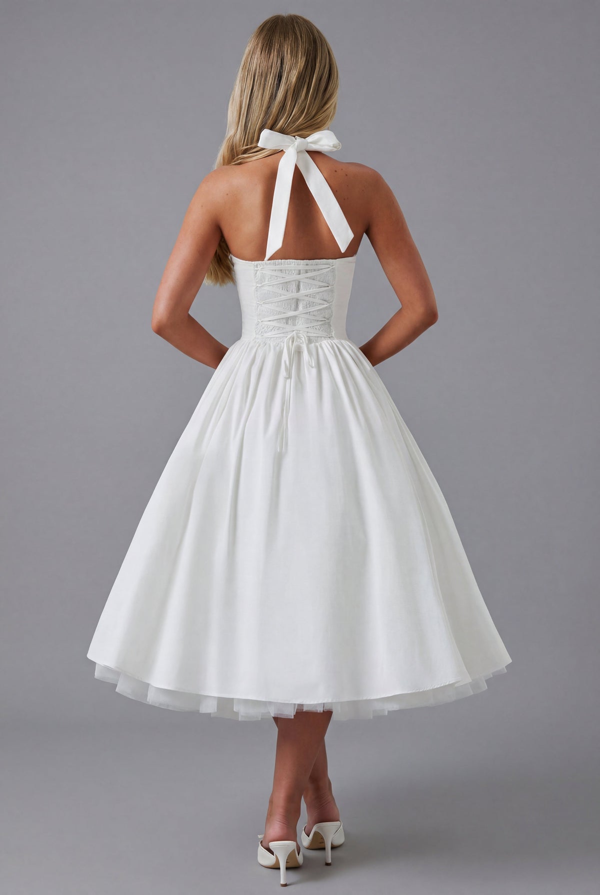 Halter Midi A-Line Dress for Women - View 3