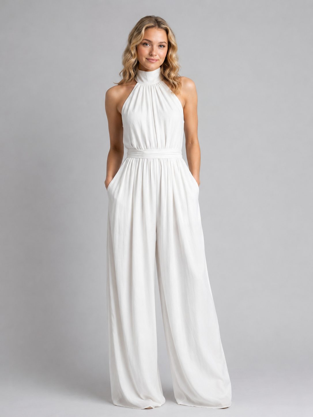 Halter Neck Wide Leg Jumpsuit for Women